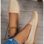 Comfortable Women's Loafers Laser Stitch Detail Flat Shoes Casual Comfortable Slip On Classic Trendy Streetwear