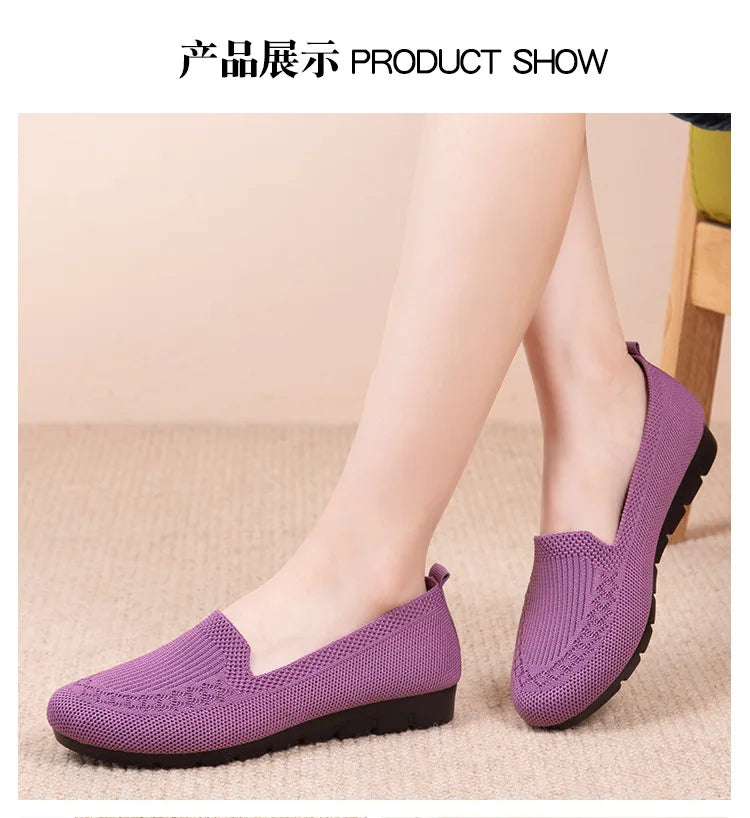 Women’s Orthopedic Knit Comfort Loafers – Slip-Resistant Walking Shoes