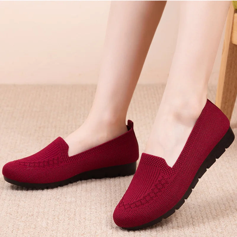 Women’s Orthopedic Knit Comfort Loafers – Slip-Resistant Walking Shoes