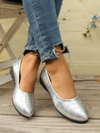 Women's Pointed Toe Ballet Flat Shoe Fashion Slip on Wedge Loafers Outdoor Comfortable Wear-resistant Non-slip Casual Boat Shoes