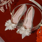 Shoes for Women Silver Crystal Butterfly Knot Pointed Toe High Heels Elegant Luxury Party Wedding Women's Stiletto Zapatos Mujer