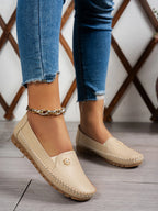 Comfortable Women's Loafers Laser Stitch Detail Flat Shoes Casual Comfortable Slip On Classic Trendy Streetwear