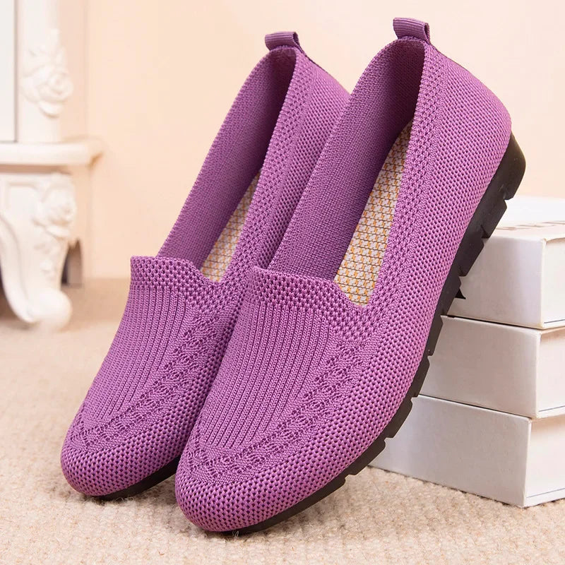 Women’s Orthopedic Knit Comfort Loafers – Slip-Resistant Walking Shoes