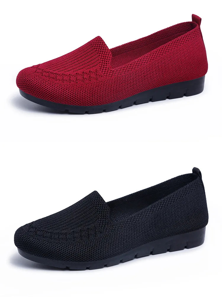 Women’s Orthopedic Knit Comfort Loafers – Slip-Resistant Walking Shoes