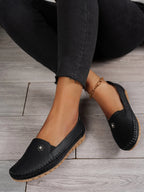 Comfortable Women's Loafers Laser Stitch Detail Flat Shoes Casual Comfortable Slip On Classic Trendy Streetwear