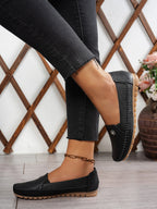 Comfortable Women's Loafers Laser Stitch Detail Flat Shoes Casual Comfortable Slip On Classic Trendy Streetwear