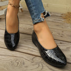 Women's Pointed Toe Ballet Flat Shoe Fashion Slip on Wedge Loafers Outdoor Comfortable Wear-resistant Non-slip Casual Boat Shoes